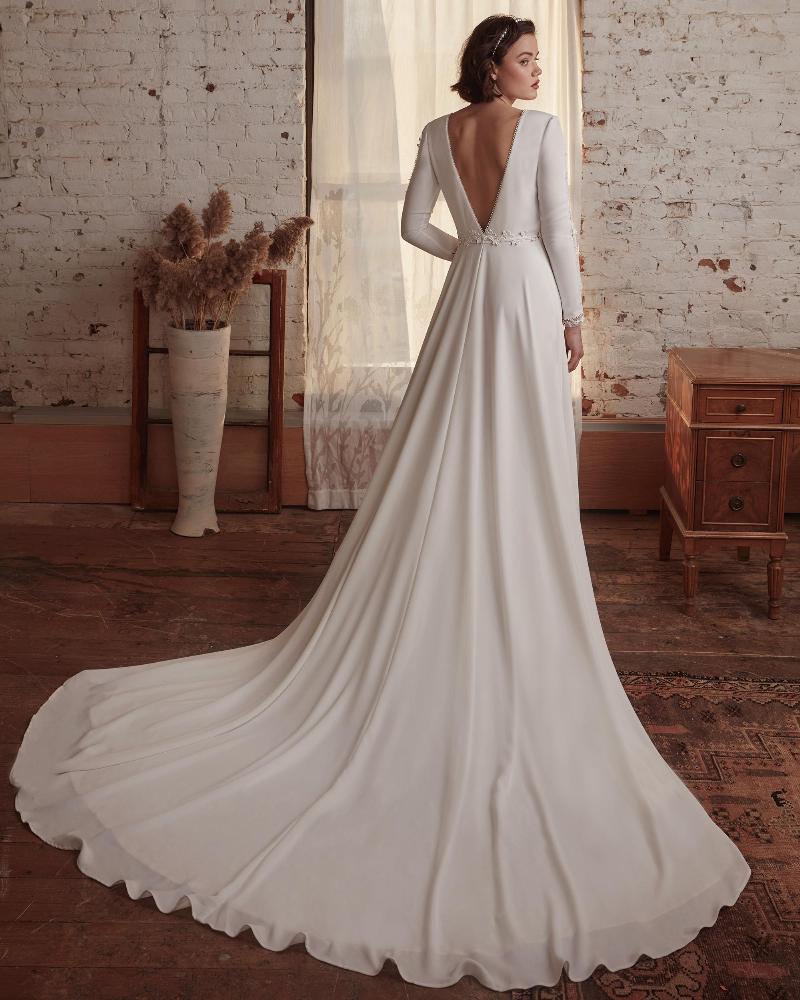 Lp2125 sexy boho wedding dress with long sleeves and open back2